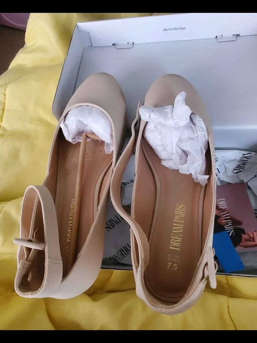 Dream Pairs Beige Ankle-Strap Flats with Buckle